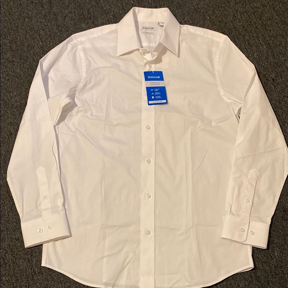 Haggar Men's Classic White Dress Shirt